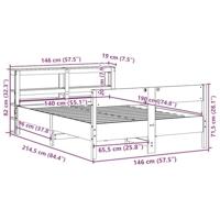 Bed met matras massief grenenhout wasbruin 140x190 cm - thumbnail