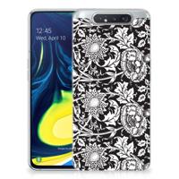 Samsung Galaxy A80 | TPU Case | Black Flowers - thumbnail