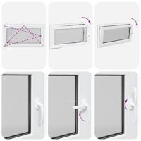 Kelderraam RISOR 110x60 cm draaikiep-draai DIN links antraciet - thumbnail