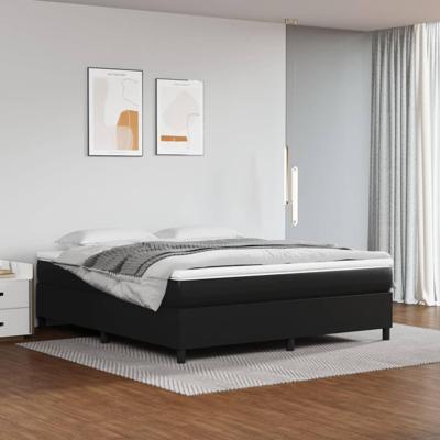 Boxspring met matras kunstleer zwart 160x200 cm