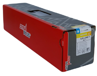 Dynaplus Houtbouwschroef Verzinkt Tellerkop Deeldraad +Snijpunt Torx TX30 6.0X260/100 | 50 stuks - 0286.01.54001 Dynaplus Houtbouwschroef Verzinkt Tellerkop Deeldraad +Snijpunt Torx TX30 6.0X260/100 | 50 stuks - 0286.01.54001