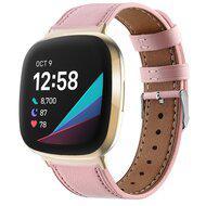Fitbit Versa 3/4 & Sense 1/2 leren bandje - Roze - thumbnail