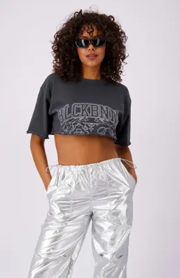 Black Bananas University Cropped T-Shirt Dames Zwart - Maat S - Kleur: Zwart | Soccerfanshop Black Bananas University Cropped T-Shirt Dames Zwart - Maat S - Kleur: Zwart | Soccerfanshop