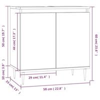 Badkamerkast 58x33x60 cm bewerkt hout grijs sonoma eikenkleurig - thumbnail