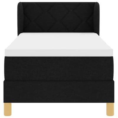 Boxspringbed met matras stof zwart 80x200 cm