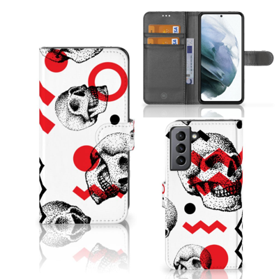 Telefoonhoesje met Naam Samsung Galaxy S21 FE Skull Red Telefoonhoesje met Naam Samsung Galaxy S21 FE Skull Red