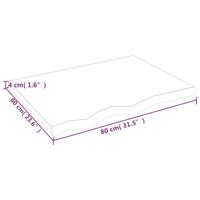 Wandschap 80x60x(2-4) cm behandeld massief eikenhout lichtbruin - thumbnail