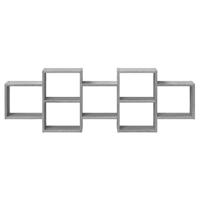 Wandschap 129x18x42 cm bewerkt hout grijs sonoma eikenkleurig - thumbnail