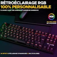 Gamingtoetsenbord - Het G-Lab - KEYZ PLATI. TKL - TKL-formaat - Mechanisch (rode schakelaar) - Laag profiel - RGB - Zwart - thumbnail