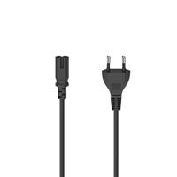 Hama Netsnoer met eurostekker, 2-pins stekker, dubbele groef, 2,5 m Desktop accessoire Zwart - thumbnail