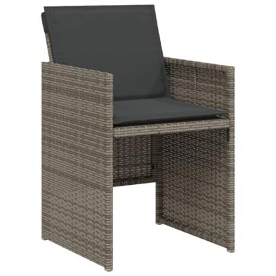 3-delige Bistroset met kussens poly rattan grijs 3-delige Bistroset met kussens poly rattan grijs