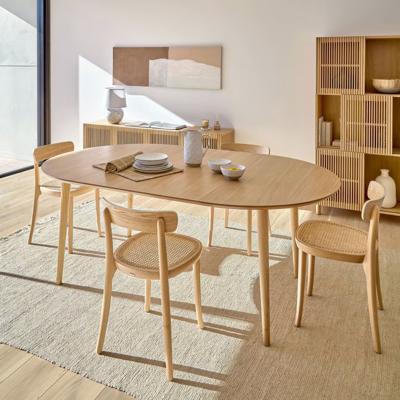 Kave Home Uitschuifbare Ronde Eettafel 'Oqui' 120 - 200 x 120cm, kleur Eiken Naturel