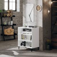 Dressoir 57x35x70 cm bewerkt hout wit - thumbnail