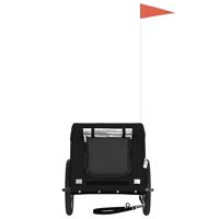 Hondenfietstrailer oxford stof en ijzer zwart - thumbnail