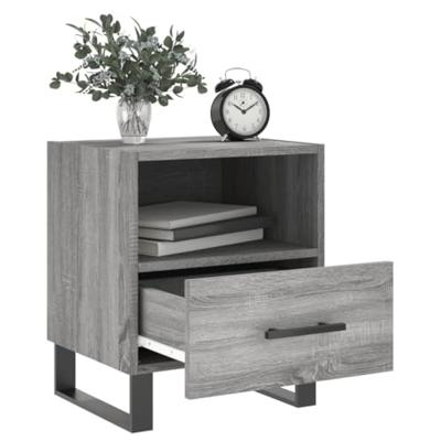 Nachtkastjes 2 st 40x35x47,5 cm bewerkt hout grijs sonoma eiken
