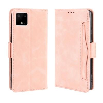 Voor Google pixel 4 portemonnee stijl huid voelen kalf patroon lederen draagtas met aparte kaartsleuf (roze)