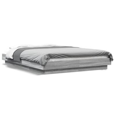 Bedframe met LED-verlichting grijs sonoma eiken 140x190 cm