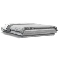 Bedframe met LED-verlichting grijs sonoma eiken 140x190 cm - thumbnail