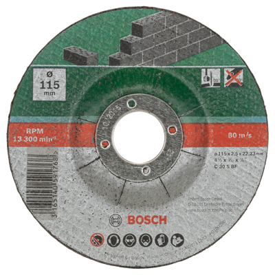 Bosch Accessories C 30 S BF 2609256334 Doorslijpschijf gebogen 115 mm 5 stuk(s) Steen, Beton