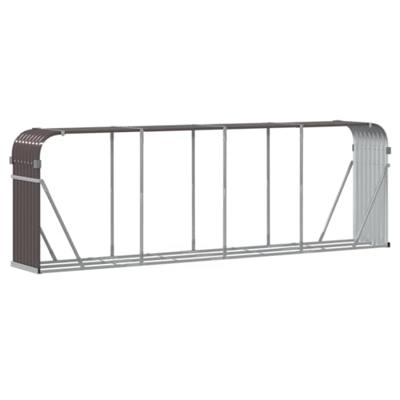 Haardhoutopslag 300x45x100 cm gegalvaniseerd staal bruin - thumbnail