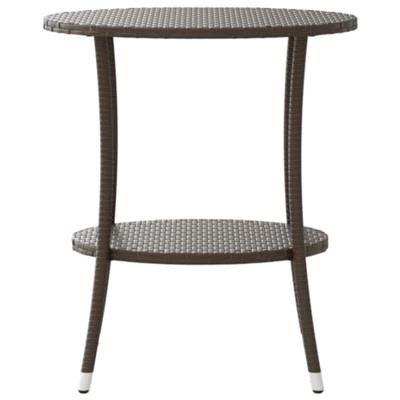 Tuinstoelen 2 st verstelbaar met tafel poly rattan bruin