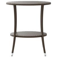 Tuinstoelen 2 st verstelbaar met tafel poly rattan bruin - thumbnail