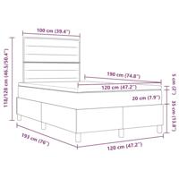Boxspringbed met matras Donkerbruin 120 x 190 cm Stof - thumbnail