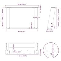 Salontafelpoten 2 st U-vormig 50x(30-31) cm staal wit - thumbnail