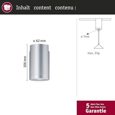 Paulmann 95494 95494 230V-railsysteemcomponenten Pendelophanging Chroom (mat)