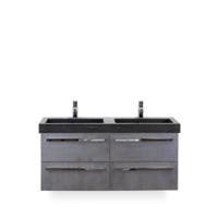 Seville Badmeubelset 120 cm - 4 laden Beton Antraciet - Wastafel Hardsteen Wit Lucca - thumbnail