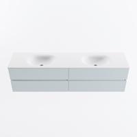 MONDIAZ VICA 190cm badmeubel onderkast Clay 4 lades. Wastafel MOON dubbel 2 kraangaten, kleur Talc. - thumbnail