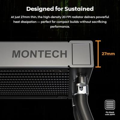 Montech hyperflow digital 360 waterkoeling (zwart)
