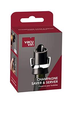 Vacu Vin Champagne Stopper en Schenker - Zwart - thumbnail