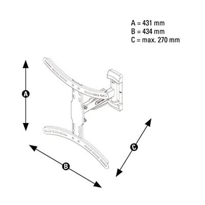 Hama TV-muurbeugel Volledig Beweegbaar 3 Sterren 1 Arm VESA 400x400 Zwart