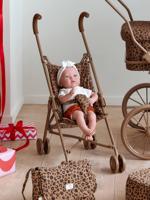Grote rieten wandelwagen luipaard VERTBAUDET x Envie de fraise bruin - thumbnail