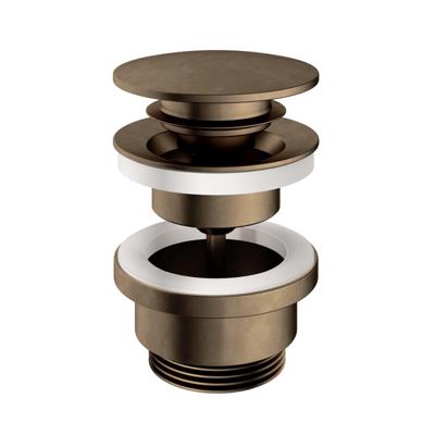 Clickwaste Hotbath Cobber Afvoerplug met Schroef Rond Verouderd Messing Living Colours