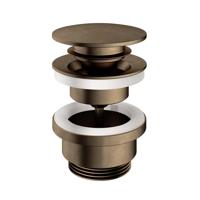 Clickwaste Hotbath Cobber Afvoerplug met Schroef Rond Verouderd Messing Living Colours - thumbnail