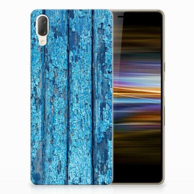 Sony Xperia L3 Bumper Hoesje Wood Blue Sony Xperia L3 Bumper Hoesje Wood Blue