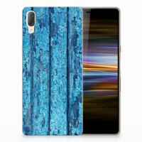 Sony Xperia L3 Bumper Hoesje Wood Blue - thumbnail