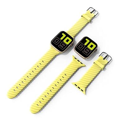 Siliconen 'Twist' bandje - Geel - Geschikt voor Apple Watch 38mm / 40mm / 41mm / 42mm
