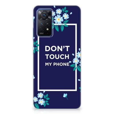Xiaomi Redmi Note 11 Pro 5G Silicone-hoesje Flowers Blue DTMP Xiaomi Redmi Note 11 Pro 5G Silicone-hoesje Flowers Blue DTMP