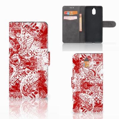 Telefoonhoesje met Naam Nokia 3.1 (2018) Angel Skull Rood Telefoonhoesje met Naam Nokia 3.1 (2018) Angel Skull Rood