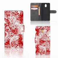 Telefoonhoesje met Naam Nokia 3.1 (2018) Angel Skull Rood - thumbnail