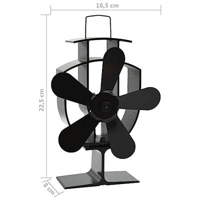 VidaXL Kachelventilator met 5 vinnen zwart - thumbnail
