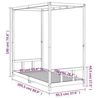 Kinderbedframe 90x200 cm massief grenenhout wit - thumbnail