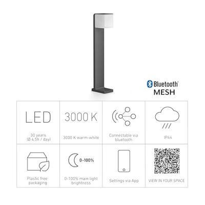 Steinel 079284 LED AUSSENLEUCHTE GL 80 C ANT Staande buitenlamp LED 9.1 W Antraciet