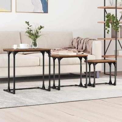 Nesting Koffietafel 3 pcs Oud hout 50.5 x 35 x 53 cm Nesting Koffietafel 3 pcs Oud hout 50.5 x 35 x 53 cm