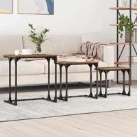 Nesting Koffietafel 3 pcs Oud hout 50.5 x 35 x 53 cm - thumbnail