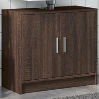 Wastafelkast 63x29x55 cm bewerkt hout bruin eikenkleurigig - thumbnail