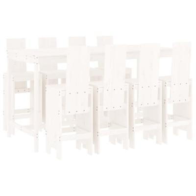 9-delige Barset massief grenenhout wit